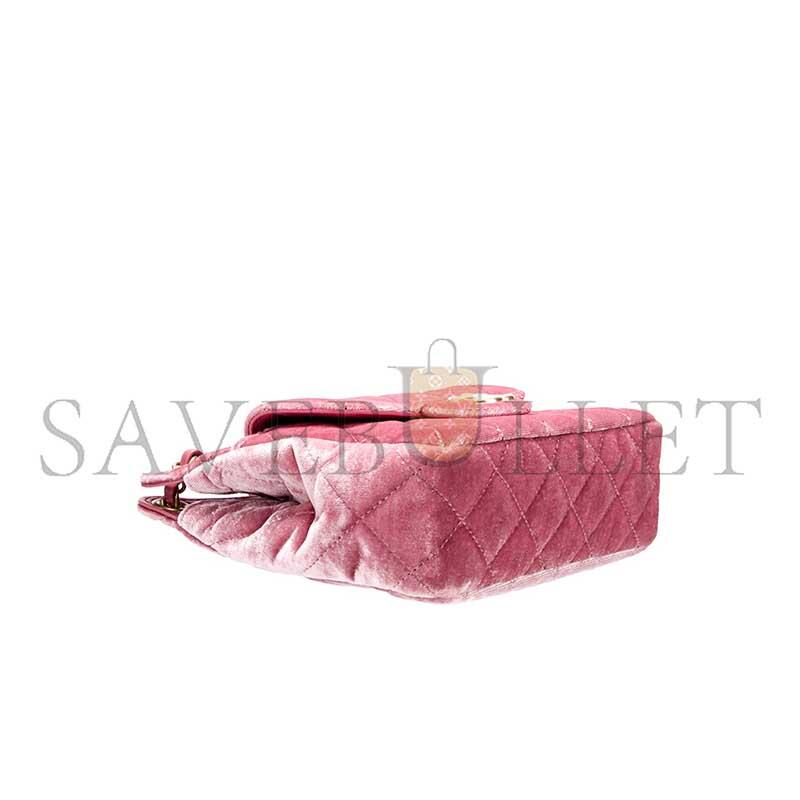 CHANEL MASTER WAVE CC HOBO SMALL PINK VELVET AS4323 (19*17*6cm)